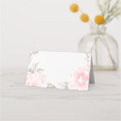 roze Waterverf Roos bruiloft Monogram Plaatskaartje (Achterkant)