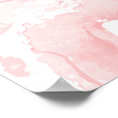 roze Waterverf Roos bruiloft zitplaats Poster (Hoek)