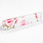 roze waterverf roos florale boho bloem naambordje