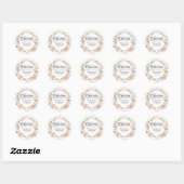 Roze Waterverf Roos Gepersonaliseerde doopsel Ronde Sticker (Vel)
