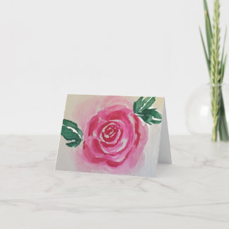 Roze waterverf roos - gevouwen - alle gelegenheden kaart