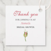 Roze Waterverf Roos Gift Label (Achterkant)