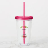 roze Waterverf Roos Happy Birthday - tekst - Acryl Drinkbeker (Voorkant)