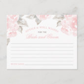 roze Waterverf Roos huwelijksadvies Notitiekaartje (Voorkant)