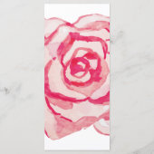 Roze Waterverf Roos | Menu Weddenschappen (Achterkant)