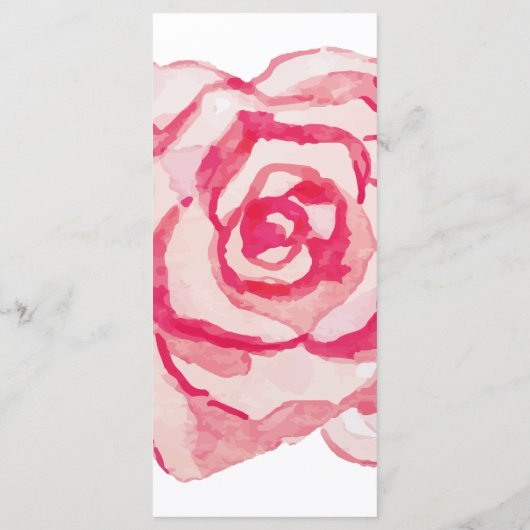 Roze Waterverf Roos | Menu Weddenschappen (Achterkant)