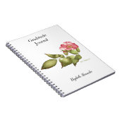 Roze waterverf roos notitieboek (Rechterzijde)