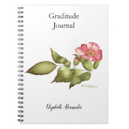 Roze waterverf roos notitieboek