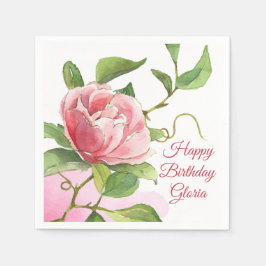 Roze Waterverf Roos Papier Napkin Servet