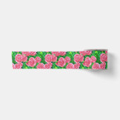 Roze Waterverf Roos Patroon Satijnen Lint (Voorkant)