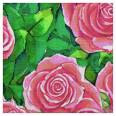 Roze Waterverf Roos Patroon Stof (Close Up)