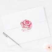 Roze Waterverf Roos | Personeel Vrijgezellenfeest Ronde Sticker (Envelop)