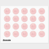 Roze Waterverf Roos Ronde Sticker (Vel)