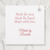 Roze Waterverf Roos String Label (Achterkant)