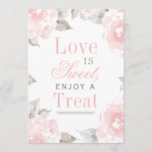  Roze Waterverf Roos Trouwbord Kaart (Voorkant)