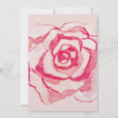 Roze Waterverf Roos | Weddenschap Kaart (Achterkant)