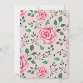 Roze Waterverf Roos | Weddenschap Kaart (Achterkant)