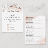 Roze Waterverf Roos Zeep Fragrance Ingrediënten Visitekaartje (Voorkant / Achterkant)