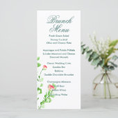 Roze Waterverf Rose Boeket Menu (Staand voorkant)