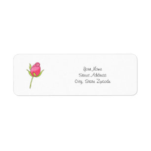 Roze Waterverf Rosebud Etiket