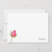 Roze Waterverf Rosebud Note Card Notitiekaartje (Voorkant)