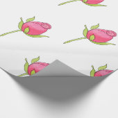 Roze Waterverf Rosebud Pattern Cadeaupapier (Hoek)