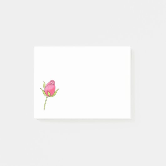 Roze Waterverf Rosebud Post-it® Notes (Voorkant)
