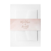 Roze Waterverf & Roze Goud Trouw Monogram Uitnodigingen Wikkel (Voorkant Voorbeeld)