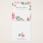 Roze Waterverf Rozen Achtergrond die Kaarten verdi Vierkante Visitekaartjes (Voorkant /achterkant)