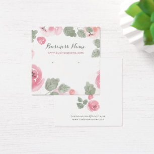 Roze Waterverf Rozen Achtergrond die Kaarten verdi Vierkante Visitekaartjes