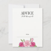 Roze Waterverf Rozen Baby shower Advice Card Kaart (Voorkant)