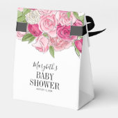 Roze Waterverf Rozen Baby shower Bedankdoosjes (Achterkant)