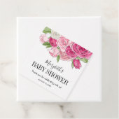 Roze Waterverf Rozen Baby shower Bedankjes Labels (In situ)