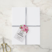 Roze Waterverf Rozen Baby shower Cadeaus Label Cadeaulabel (Met Touw)