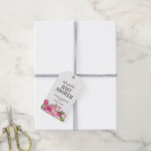 Roze Waterverf Rozen Baby shower Cadeaus Label Cadeaulabel (Met Touw)