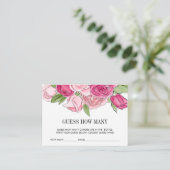 Roze Waterverf Rozen Baby shower Game Informatiekaartje (Staand voorkant)
