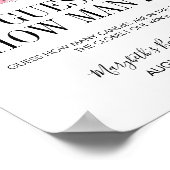 Roze Waterverf Rozen Baby shower Game Poster (Hoek)