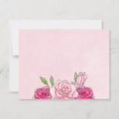 Roze Waterverf Rozen Baby shower Hartelijk dank Kaart (Achterkant)