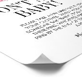 Roze Waterverf Rozen Baby shower Poster (Hoek)