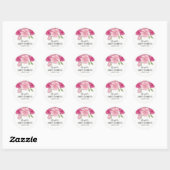 Roze Waterverf Rozen Baby shower Ronde Sticker (Vel)