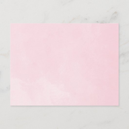 Roze Waterverf Rozen Baby shower voorspellingen ka Aankondigingskaart (Achterkant)