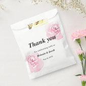 Roze Waterverf Rozen Bedankzakje (Gezegeld)