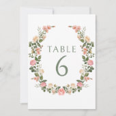 Roze waterverf rozen bloemenkrans bruiloft kaart (Voorkant)