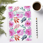 Roze Waterverf Rozen Bloemenpatroon Planner