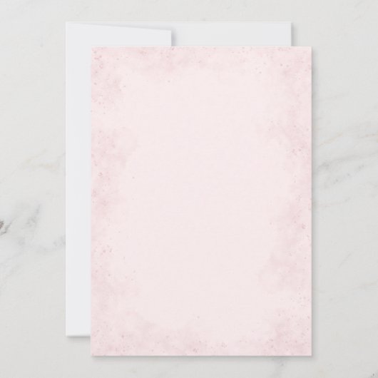 Roze Waterverf Rozen bruids doucheuitnodiging Kaart (Achterkant)