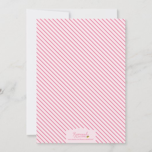 Roze Waterverf Rozen bruids doucheuitnodiging Kaart (Achterkant)