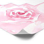 Roze Waterverf Rozen bruiloft Poster (Hoek)