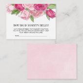 Roze Waterverf Rozen denken dat mama's Belly Game Informatiekaartje (Voorkant / Achterkant)