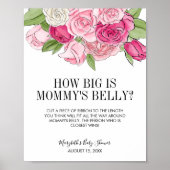 Roze Waterverf Rozen denken dat mama's Belly Game Poster (Voorkant)