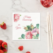 Roze Waterverf Rozen en foliepapier Napkin Servet (Insitu)